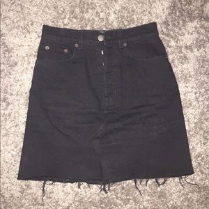 &other stories black high wasted denim skirt